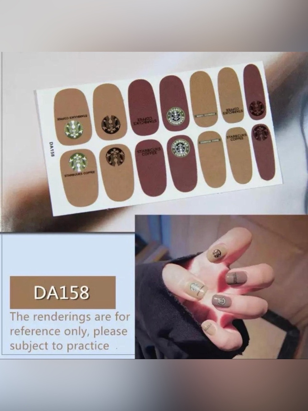 $2 Starbucks Beige and Brown Nail Wraps $2 WITH ANY $10 ORDER OR MOTE